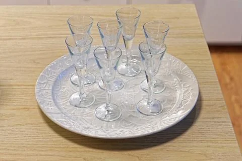 Shot glasses tray Stock Photos