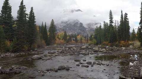 Shot of Grand Tetons River Video stock 79584266