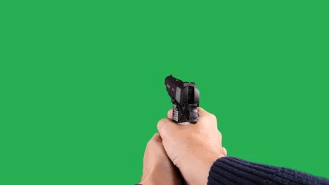 Shot From The Gun on green background Stock Footage 242375274