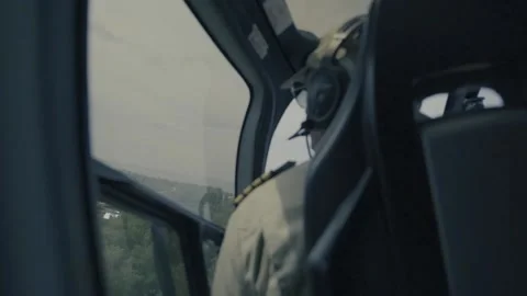 Shot from a helicopter, pilot, flight and view from a helicopter Stock Footage 133357134