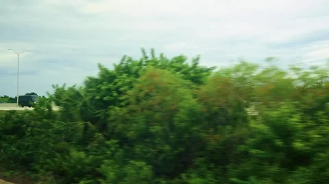 Shot of a highway from a moving train Stock Footage 56241575