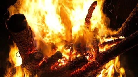 Shot of huge fire Stock Footage 64840735