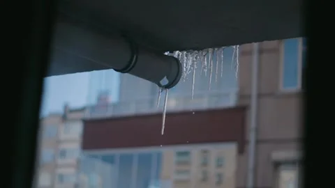 Shot of Icicles Melting Stock Footage 199663510