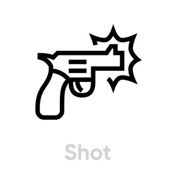 Shot icon. Editable Vector Stroke. Stock Illustration