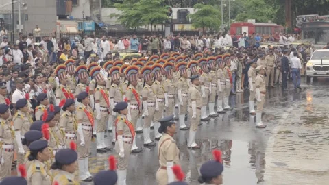 A Shot of Independence Day Parade at BMC Headquarters Mumbai Видео 345782978