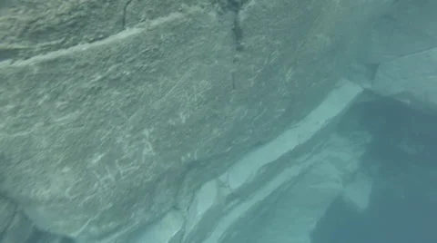 This is a shot of the inside of the blue hole in Santa Rosa NM then going out Stock Footage 54970331