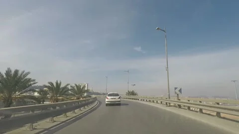 A shot inside the car on the Algiers highway over the bridge Video stock 149000861