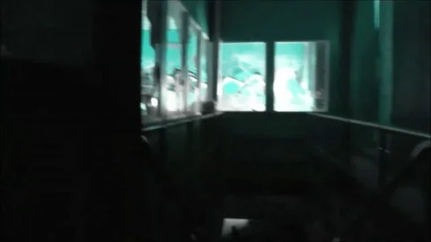 Shot inside an old and abandoned printing house Stock Footage 93783195