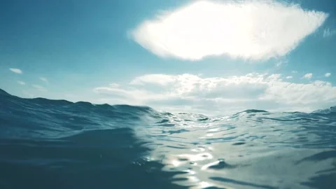 Shot from inside sea view of a man swimming Stock Footage 156740032