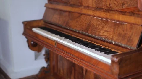 Shot of keys of old piano Stock-Footage 80122181