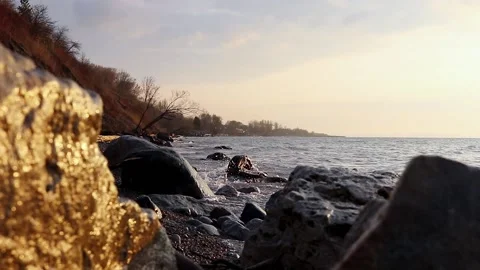 The shot by the lake with wave. Stock Footage 239574207