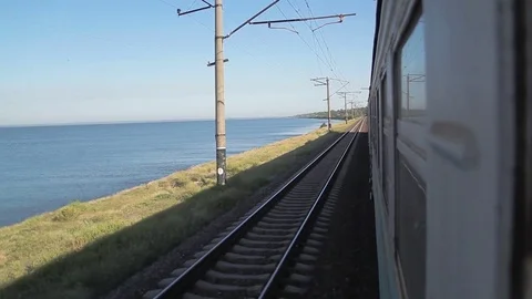 Shot of landscape from moving train Video stock 78884344