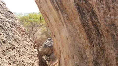 Shot of large rocks in India, Brown rocks footage in India Stock-Footage 151897656