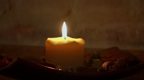 Shot of lit candle Focus to defocus Stock Footage 52508762