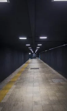 Shot of the long dark corridor. Concept Stock Photos