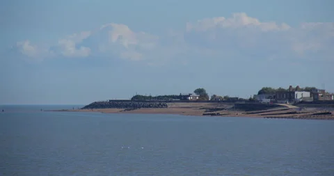 Shot looking up Marina Parade on the Sheerness waterfront Stock-Footage 331200891