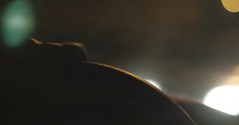 Shot of man driving at night Stock Footage