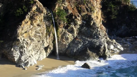 Shot of McWay Falls, Big Sur Stock Footage 79596230