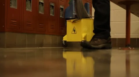 Shot of mop head being pushed around floor 스톡 동영상 21624780