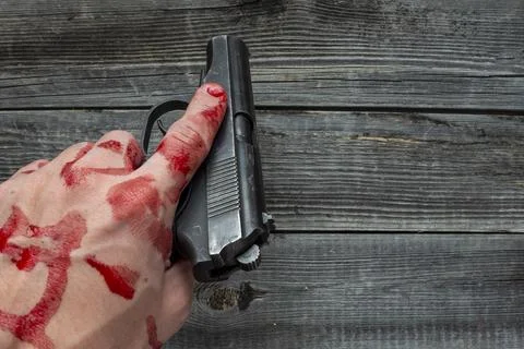 Shot murder scene. Stock Photos