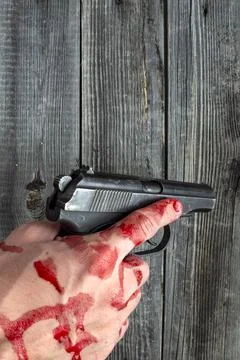 Shot murder scene. Stock Photos