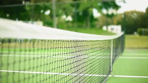 Shot of a Net inside an empty Tennis Court Stock Footage 46562803