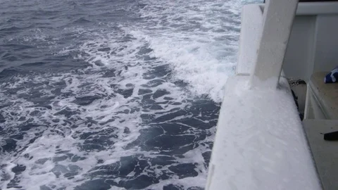 Shot of ocean while on a boat Stock Footage 79069739