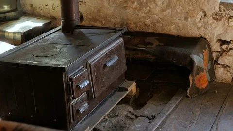 Shot of an oven in a poor family in Shkodër, Albania Video stock 84677871