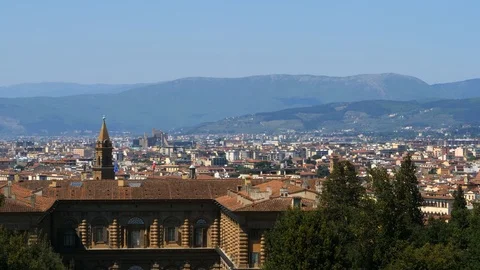 A shot overlooking Florence Stock Footage 87341228