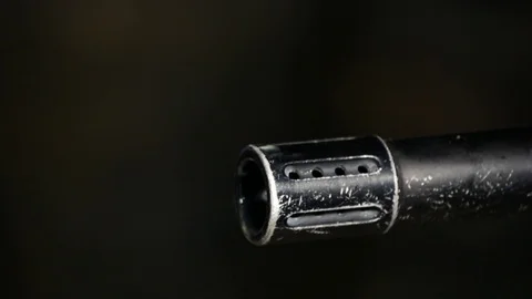 Shot of a paintball weapon. Close up Stock Footage 120093350