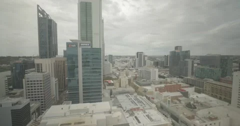 Shot of Perth CBD buildings from window of office building Stock Footage 194748816