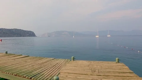 Shot from the Pier of the Beach, Marmaris Stock Footage 80923375