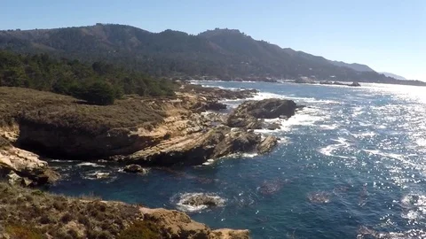 Shot of Point Lobos Shoreline, Big Sur Video stock 79577317