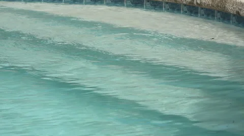 Shot of Pool Running on Shallow End by Steps Med Stock Footage 41194781