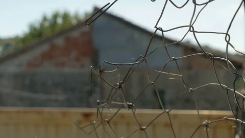 Shot of a poor buildning in Shkodër, Albania, roof close Stock Footage 84683531