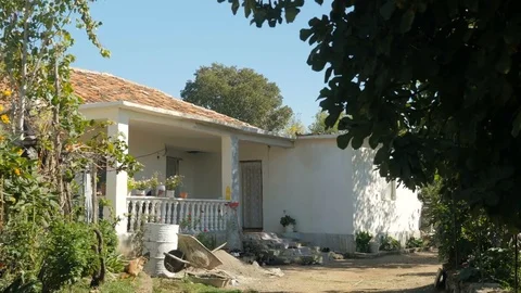 Shot of a poor house in Shkodër, Albania, side Stock Footage 84678543