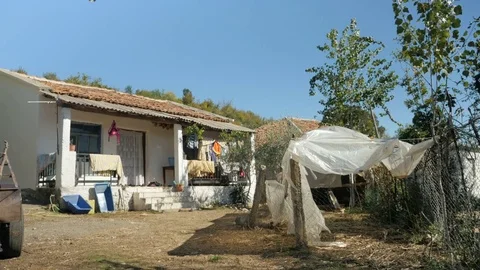 Shot of a poor house in Shkodër, Albania, wide Stock Footage 84678591