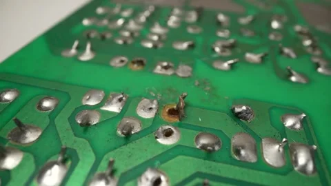 Shot of Production Line with Computer Processors on Electronics Factory Stock Footage 264114559