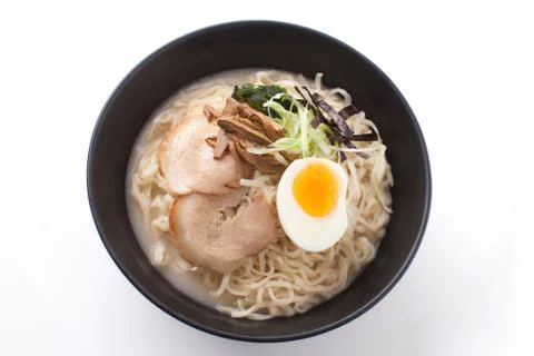 Shot ramen isolated in studio on white background Stock-Fotos