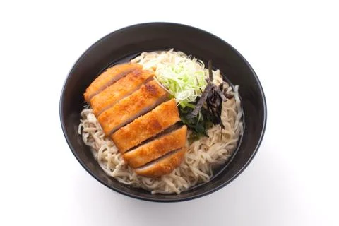 Shot ramen isolated in studio on white background Stock Photos