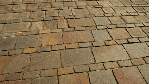 Shot of Red Brick Pavement Under the Sun Stock-Footage 115843005