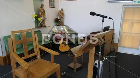 Shot of religious chapel or funeral home for funeral service Stock Photos