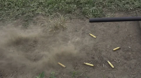 Shot from a Rifle Stock Footage 39552592