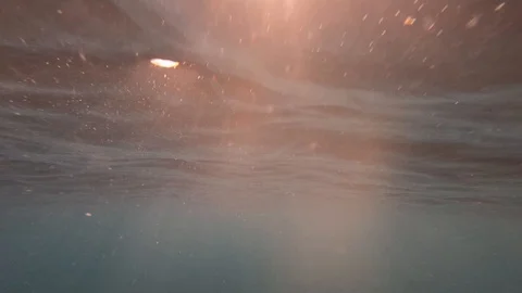 Shot right under surface sea Stock Footage 127840896