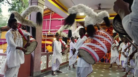 A Shot of rituals performing during Durga Puja festival in India Stock-Footage 332105810