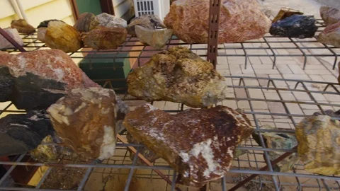 A shot of rocks on display Stock Footage 91674145