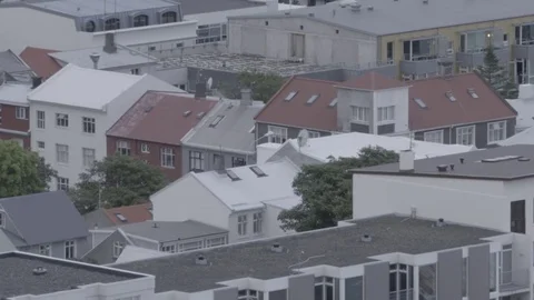 Shot of Rooftops, Reykjavik Stock Footage 74168393