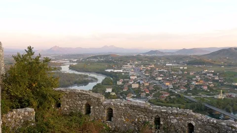 Shot from Rozafa Castle in Shkodër, Albania, view Stock Footage 84682864