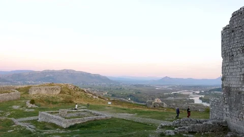 Shot from Rozafa Castle in Shkodër, Albania, inside Stock Footage 84683068