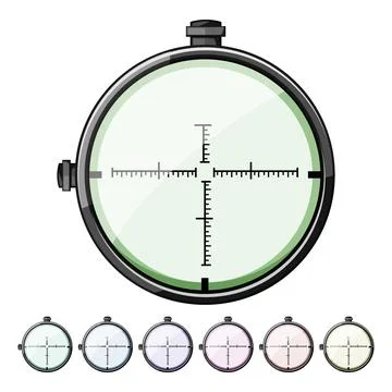 Shot scope sniper cartoon vector graphic Illustrazione stock